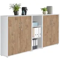BMG Möbel Aktenschrank Office Edition Sw Set 8 Weiß/Eichefarben