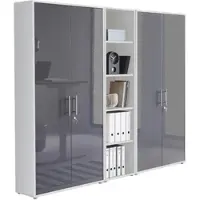BMG Möbel Aktenschrank Office Edition Sw Set 10 Weiß/Anthrazit