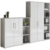 Mid.You Aktenschrank Office Edition Sw Set 4 Grau/Weiß