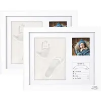 Your Design 2er-Set Gipsabdruck-Set, Baby-Hand & Fußabdruck, Holzrahmen, 28 x 23cm