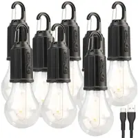 Lunartec 8er-Set LED-Akku-Glühbirnen mit je 120 Lumen, 400 mAh, USB-Ladung