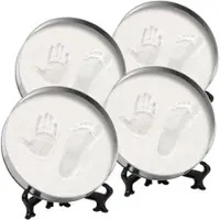 Your Design 4er-Set Gipsabdruck-Sets mit dekorativer Metallbox & Ständer, Ø 16,5cm