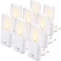 Lunartec 8er-Set LED-Kerzenflackern-Nachtlichter, Steckdose, Dämmerungssensor