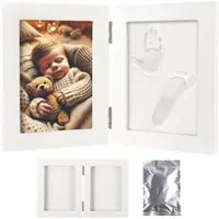 Your Design Gipsabdruck-Set mit 2-teiligem Holzrahmen für Baby-Hand-& Fußabdruck
