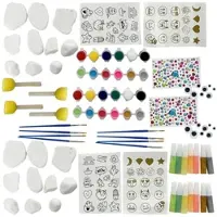 Playtastic 2er-Set Steine-Malsets mit je 10 Steinen und Nachtleuchtfarben