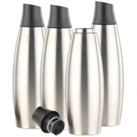 Carlo Milano 4er-Set Design-Thermo-Isolierflaschen mit Klick-Verschluss, je 650 ml