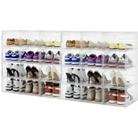 Carlo Milano 24er-Set Transparente Schuhbox, stapelbar, Schuhe bis Größe 47