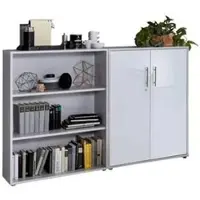 Mid.You Aktenschrank Office Edition Sw Set 1 niedrig Grau/Weiß