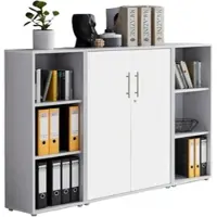 Mid.You Aktenschrank Office Edition Sw Set 2 niedrig Grau/Weiß