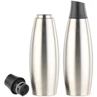 Carlo Milano 2er-Set Design-Thermo-Isolierflaschen mit Klick-Verschluss, je 650 ml