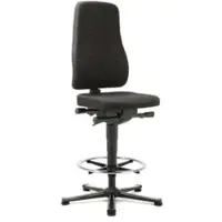 BIMOS Arbeitsstuhl All-In-One Highline mit Gleiter und Fußring und Stoffpolster schwarz 570-830 mm