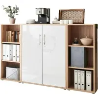 Mid.You Aktenschrank Office Edition Sw Sonoma Eiche/Weiß Hochglanz