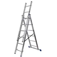 SZ Metall Stehleiter 3x6 Sprossen grau, 46x16 cm