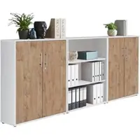 BMG Möbel Aktenschrank Office Edition Sw Set 9 Weiß/Eichefarben