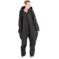 Pearl Jumpsuit aus flauschigem Fleece, schwarz, Größe L