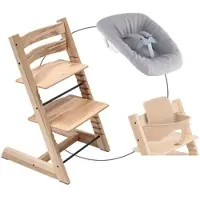 Stokke Tripp Trapp Bundle Treppenhochstuhl inkl. Newbornset Light Grey & Babyset, natur