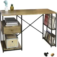 SoBuy FWT61-N Schreibtisch mit 4 Ablagen und Einer Schublade Computertisch Arbeitstisch Bürotisch Industrie-Design BHT ca.: 118x75x48cm