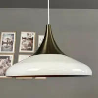Bamyum Hängelampe Paladin Weiß Metall Ø35cm, Lampenschirm Wohnzimmer Industrial Vintage, Pendelleuchte Esstisch, Küchenlampe Hängend