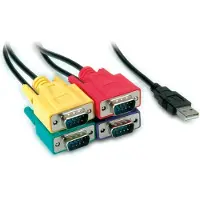 Roline USB2.0 to 4x RS232 Converter, 1.5m