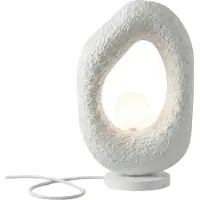 Opviq , Hochwertige Tischlampe, Metallkörper, Fiberglas-Kappe, 50 cm hoch, Ø10 cm Glas, 200 cm Kabel, IP20, Weiß, Modernes Design für stilvolle Wohnräume, ohne Glühbirne.