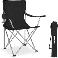 TRVLMORE Campingstuhl Basic - Schwarz - 88 x 50 x 83 cm - klappbar - 120 kg Belastbarkeit
