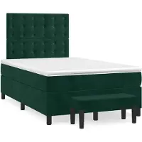 vidaXL Boxspringbett mit Matratze Dunkelgrün 120x200 cm Samt