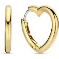 Ti sento Ohrringe - 925er Sterlingsilber The Heart Creole - Gr. unisize - in Gold - für Damen