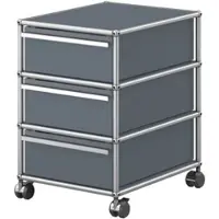 USM United Soft USM Haller Rollcontainer, mit drei Schubladen Mittelgrau