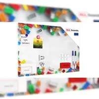 Allboards Metallische Magnettafel BAUSTEINE 60x40cm für jede Art von Magneten Magnetpinnwand für das Kinderzimmer + 4 Marker, 10 Magnete und Schwamm