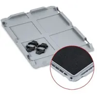 Proregal 10x Auflagedeckel Set Eurobox NextGen mit Schaumstoff und 4 schwarze Schiebeschnappverschlüsse | BxT 40x60cm | Eurobehälter