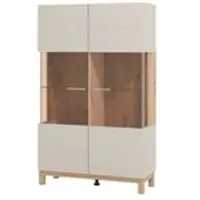 Möbel Kraft Vitrine Esperia , beige , Maße (cm): B: 90 H: 146,5 T: 35.0