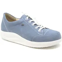 Finn Comfort Halbschuh Ikebukuro 2911-834214, Finnamic Abrollsohle, Nubukleder,Hellblau, Weiche Fußbettung zum Wechseln 40 1/2