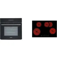 Respekta Backofen Herd Kochfeld Set Glaskeramik rahmenlos 77 cm Timer Pyrolyse