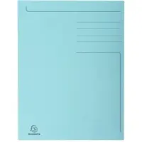 Exacompta 448006E 100x Aktenmappe mit Beschriftungsfeld und 3 Klappen, aus Karton 280g Forever, für Format DIN A4 - Hellblau