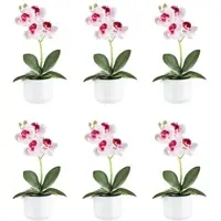 Creativ Green künstliche Pflanze Phalaenopsis, ca 27cm, "Real Touch", 6er Set