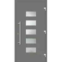 Haustuerenland.de Smarte Haustür "ANNELIESE" 79 mm RC2 mit Fingerprint Graualuminium RAL 9007 beidseitig außen öffnend DIN rechts