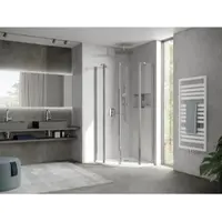 Hsk 4855520-1-1650 Exklusiv 2.0 Runddusche Pendelbar 4-teilig R550 1000x900x2000mm Alu Silber-Matt Linea 02 mit Edelglas-Beschichtung