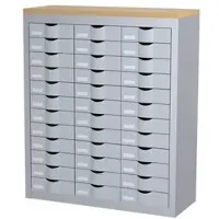 PaperFlow Schubladenschrank - 12 Reihen je 3 Schübe silber, 87x106.5x33.5 cm