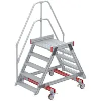 Euroline 512 mobiler Überstieg 60° Stufenausführung Alu gerieft Stufenbreite 800mm 5 Stufen