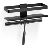 Giese Newport Duschkorb 30820-14 für Rasierer, Haken + Wischer, schwarz matt