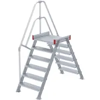Euroline 512 Überstieg 60° 1000mm Stufenbreite 2x6 Stufen Stahl Gitterrost