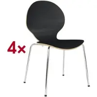 Nowy Styl 4er-Set Stapelstühle »Cafe VI« schwarz, 50x45 cm