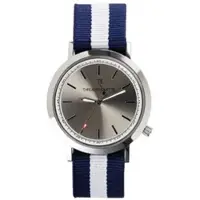 Thread Etiquette - SPORT - silver / navy & white nato timepiece / 43 MM
