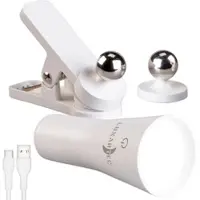 Lunartec 3in1-Akku-Wand-, Klemm- und Taschenlampe, mit 3 Leuchtmodi, weiß