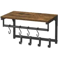 Möbel Kraft Garderobenleiste , braun , Holzwerkstoff,Metall , Maße (cm): B: 40 H: 24
