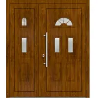 Haustuerenland.de Kunststoff Landhaustür zweiflügelig "MADLEN" 71 mm Golden Oak holzähnlich beidseitig innen öffnend DIN links