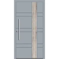 Haustuerenland.de RC2 Aluminium Haustür "MAXI" 78 mm Fenstergrau RAL 7040 beidseitig innen öffnend DIN links