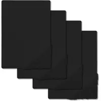 CloudComfort 4er-Set Basic Spannbettlaken Jersey-Stretch schwarz 120 x 200 cm (4 Stück)