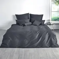 TRAUMSCHLAF Uni Mako-Satin Bettwäsche, Bettbezüge und Kissenbezüge einzeln Kissenbezug einzeln 40x40 cm | titan - grau