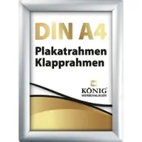 Dreifke Plakatrahmen DIN A4 | 25mm Alu Profil, eckig | silber | Bilderrahmen Klapprahmen Wechselrahmen Posterrahmen Rahmen |